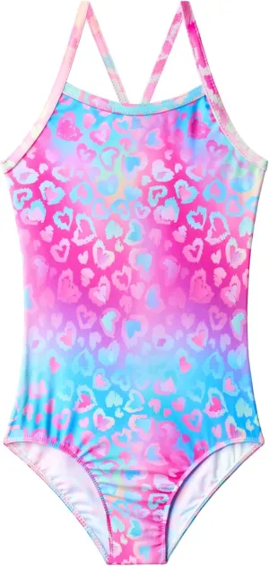 Girls Swimsuits One Piece Sleeveless Bathing Suit Breathable Swimwear for Kids Child Beach with Sun Protection