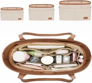GIVLEFLY，Hasp Purse Organizer, Felt Bag Organizer Insert Purse Organizer For Tote,Handbag，Portability (Large)