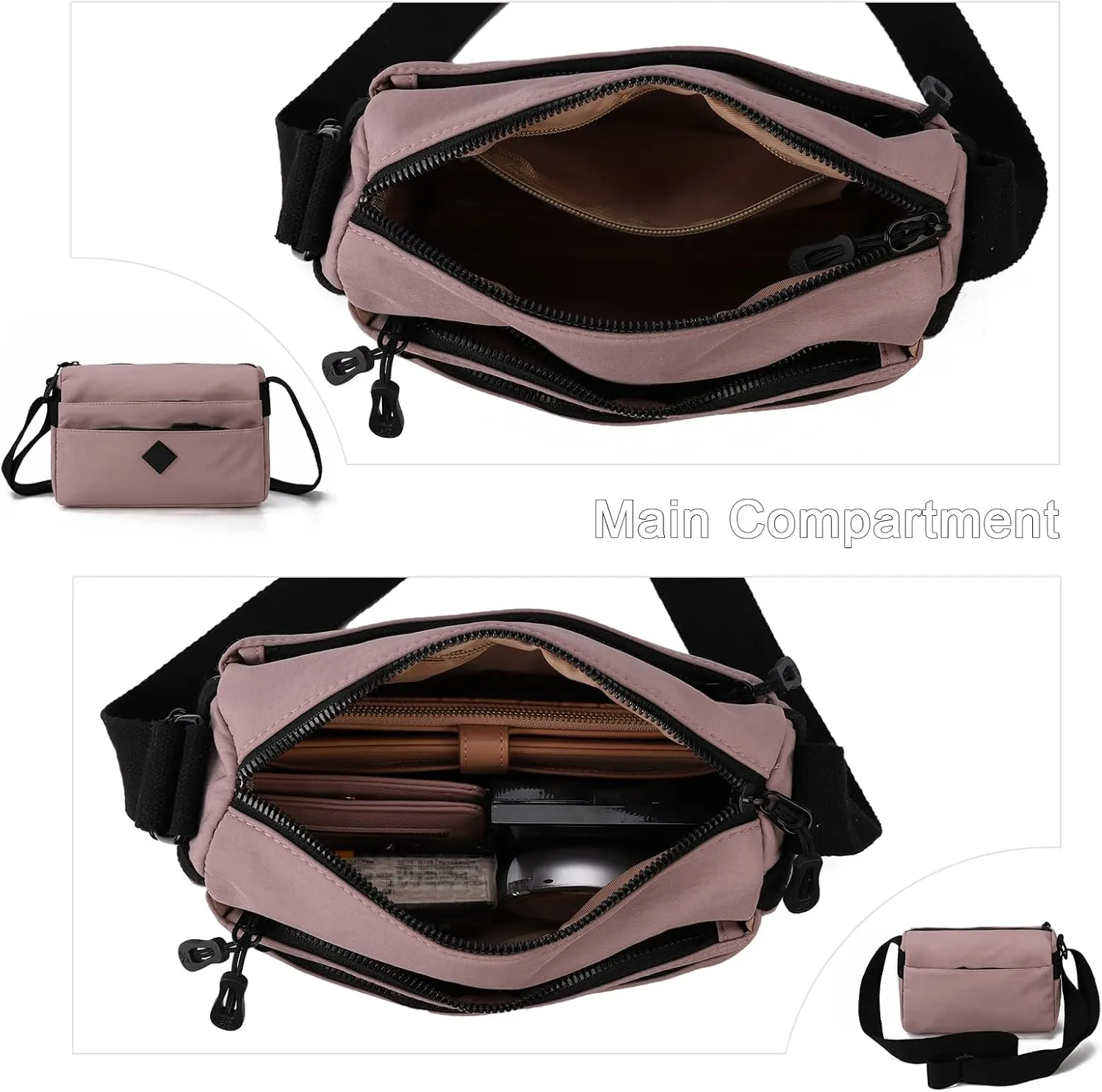 Gladdon Small Crossbody Bags for Women Shoulder Purses Nylon Cross Body Bag