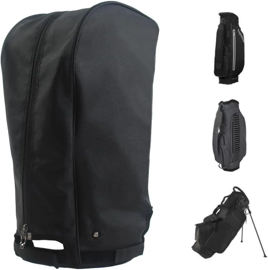 Golf Bag Cover 1680D Nylon Waterproof and dust Cover 8.5-9.5 ""Ball Head Frame Suitable, BLACK