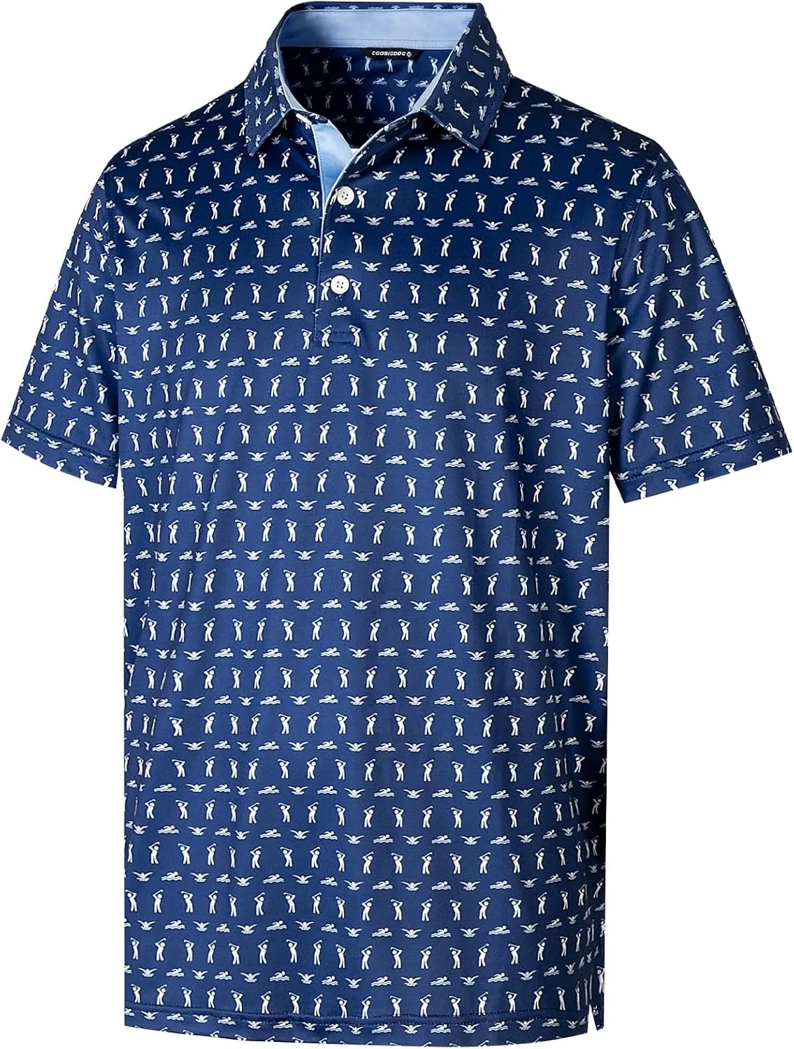 Golf Shirts for Men Dry Fit Funny Print Moisture Wicking Shirts Short Sleeve Quick Dry Collared Men's Polo Shirt
