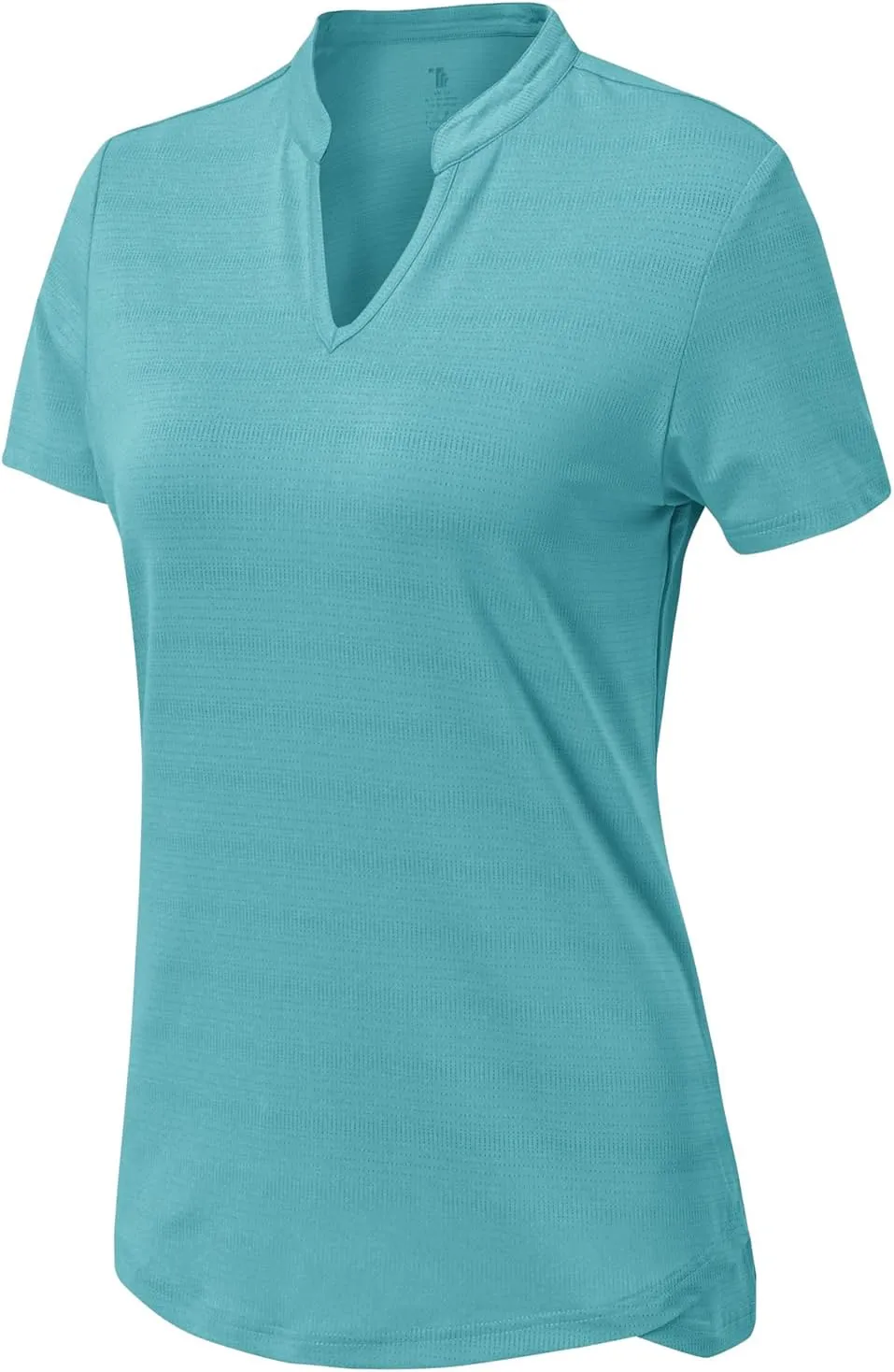 Gopune Women's V Neck Golf Polo Shirts Collarless Short Sleeve Lightweight Quick Dry Tennis Running T-Shirts