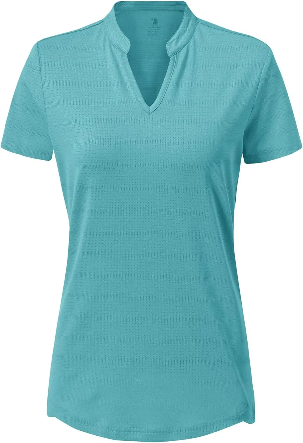 Gopune Women's V Neck Golf Polo Shirts Collarless Short Sleeve Lightweight Quick Dry Tennis Running T-Shirts