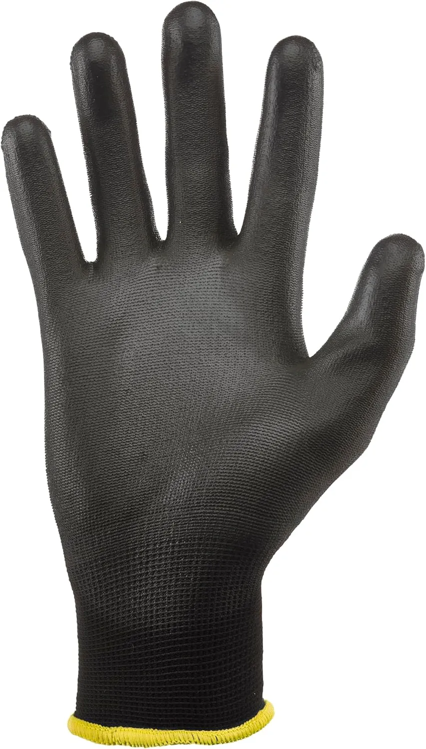 Gorilla Grip Gloves, Max Grip, All Purpose Work Gloves, Slip Resistant, Nylon Shell, Medium, 15 Pairs, Black