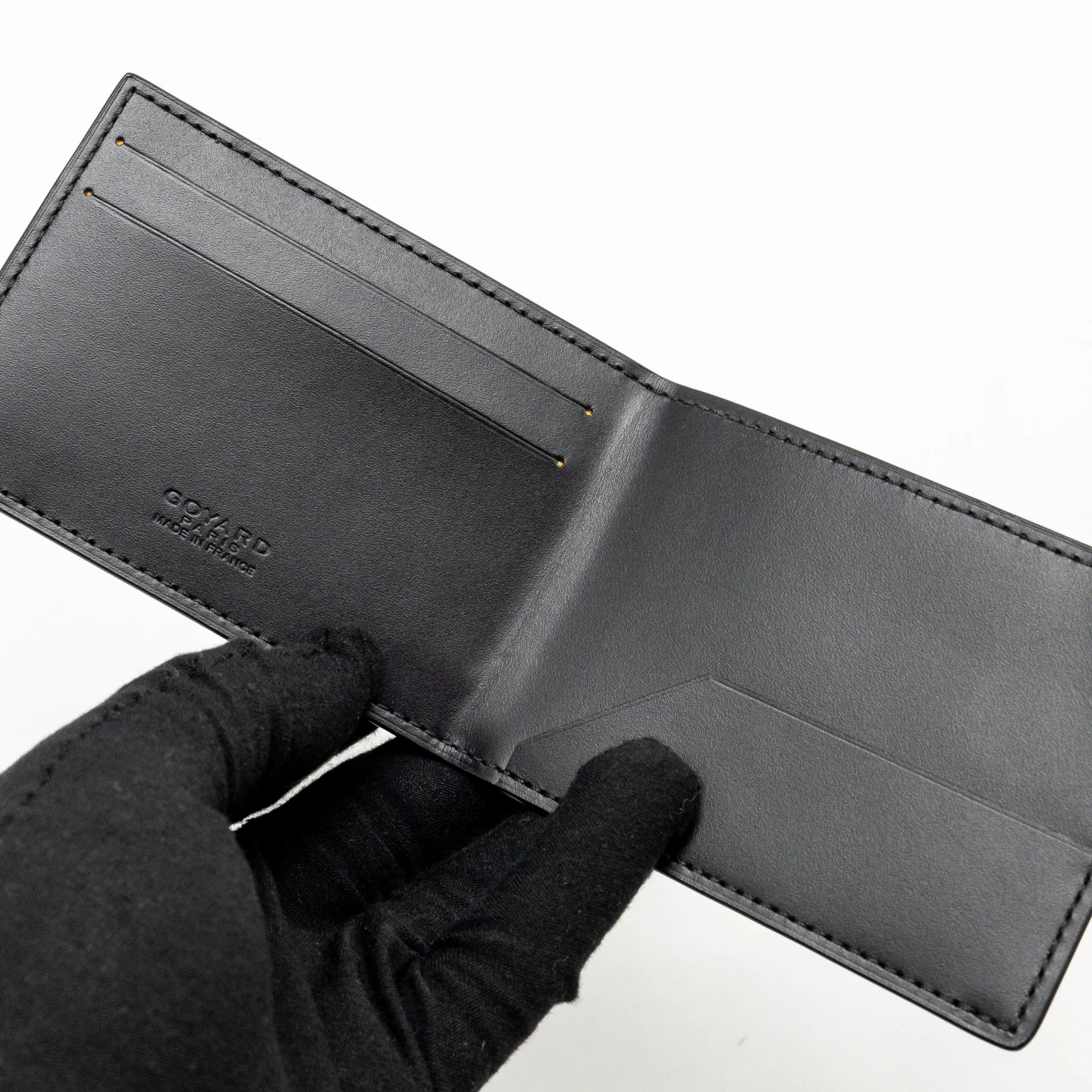 Goyard Bifold Wallet Multi Slot Goyardline Canvas Black