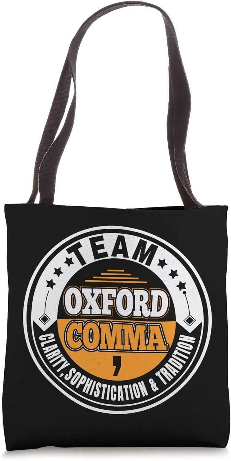 Grammar Police Team Oxford Comma Grammar Book Lovers Design Tote Bag