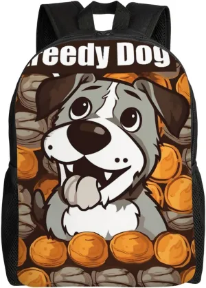 Greedy dog Laptop Backpack for Women Men Lightweight Sport Rucksack Casual Hiking Daypack