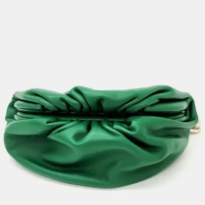 Green Leather Large The Pouch Clutch