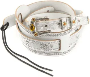Gretsch Tooled Leather Vintage Style Guitar Strap,White