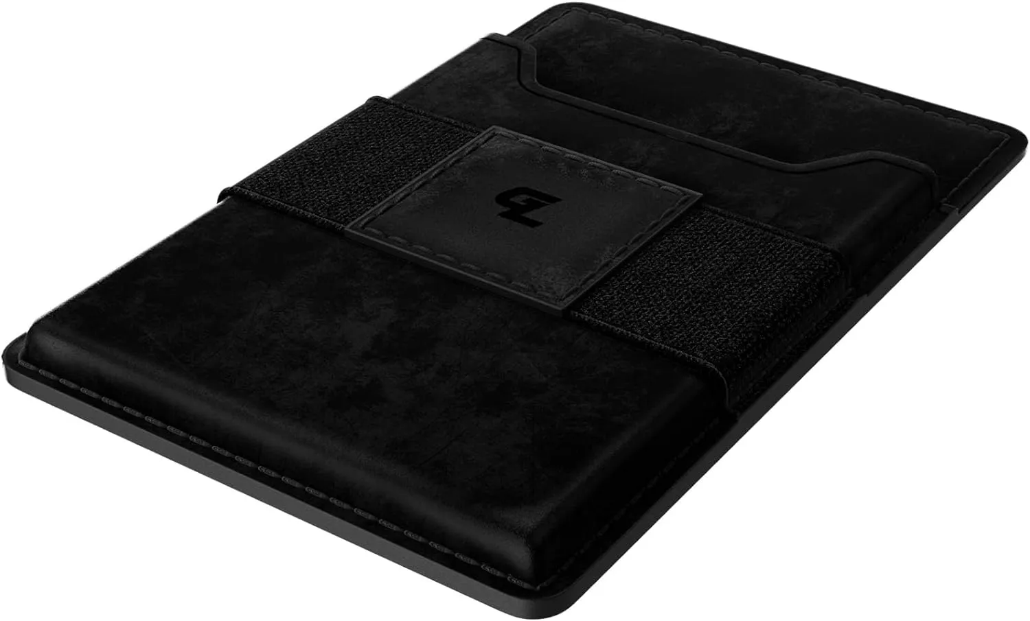 Groove Life Black Leather Groove Wallet Go - Men's Minimalist Interchangeable microsuction technology Credit Card Holder with Magsafe, cash strap. Lifetime Coverage