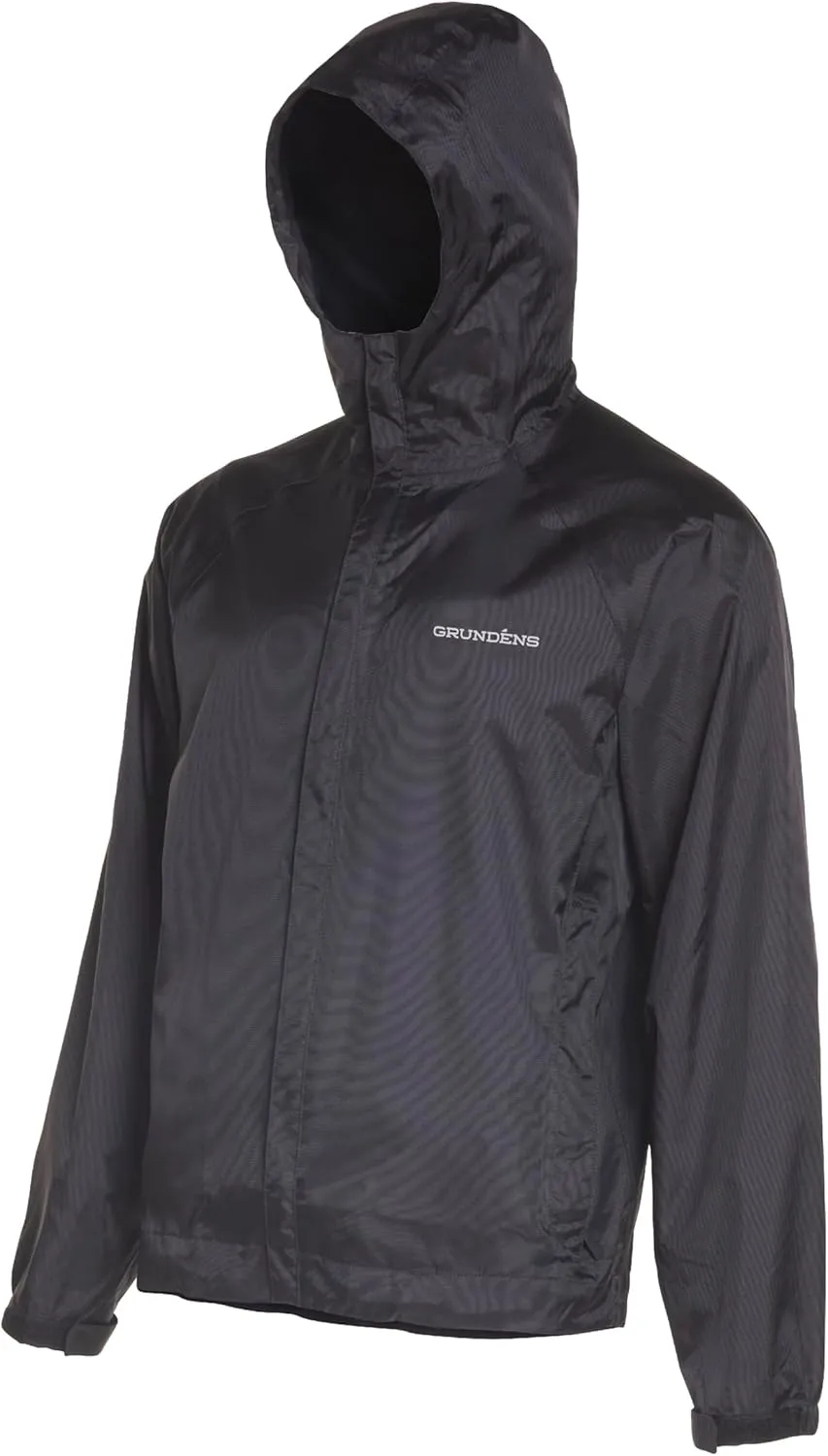Grundéns Men’s Weather Watch Sport Fishing Jacket - Waterproof, Heavy Duty Rain Gear, Breathable, Packable Raincoat With Hood, Black, 3X-Large