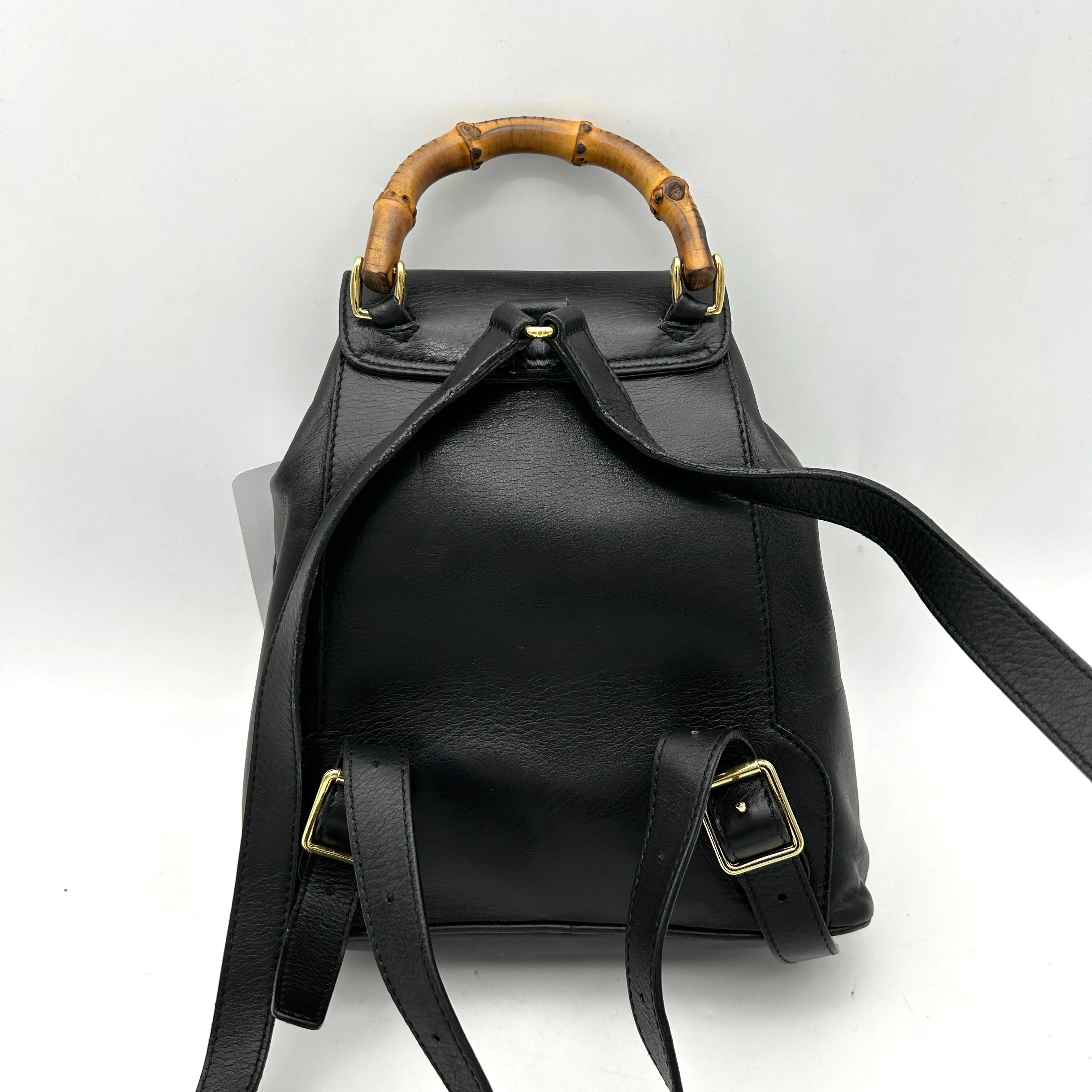GUCCI Bamboo Backpack Leather Black gu8817dn