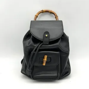 GUCCI Bamboo Backpack Leather Black gu8817dn