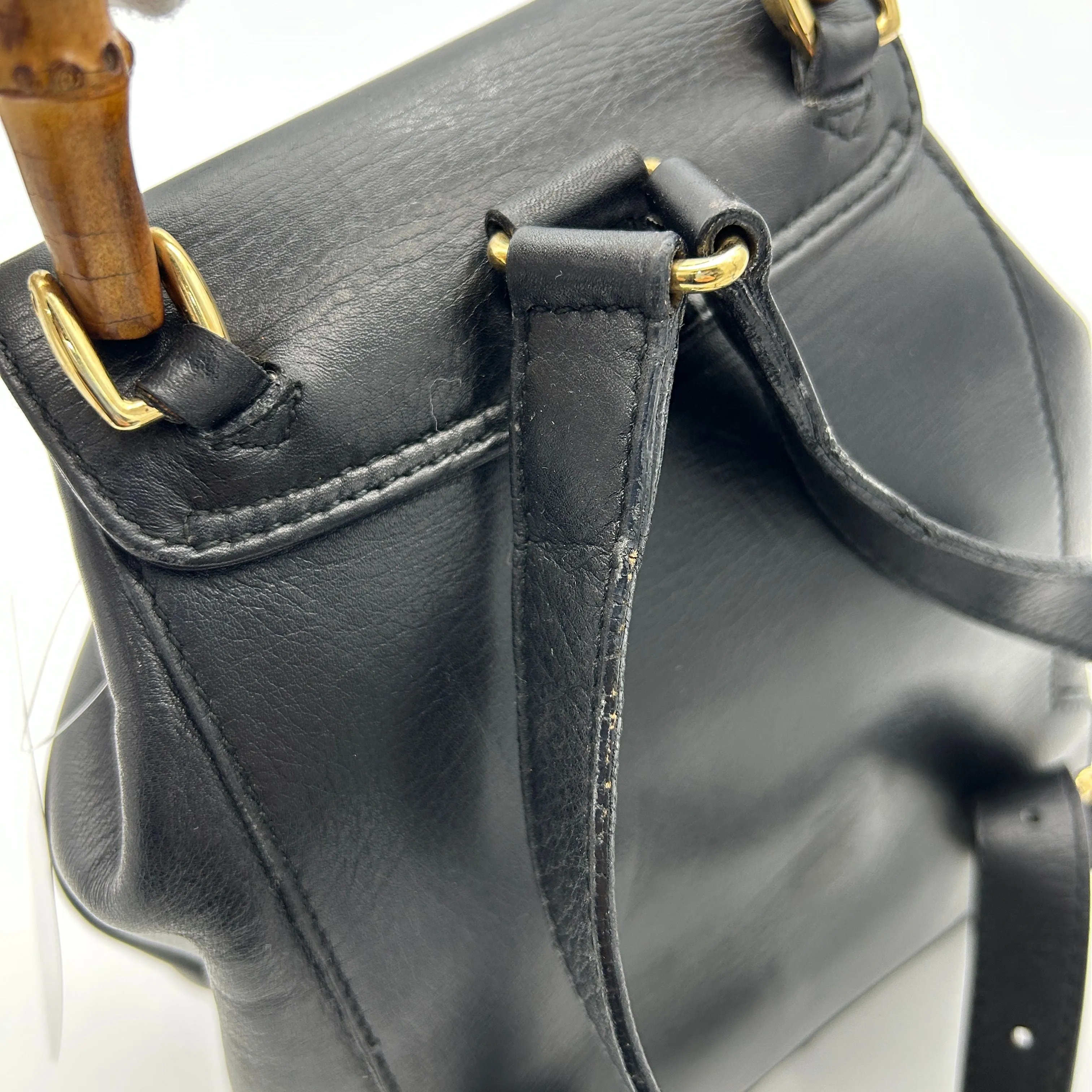 GUCCI Bamboo Backpack Leather Black gu8817dn