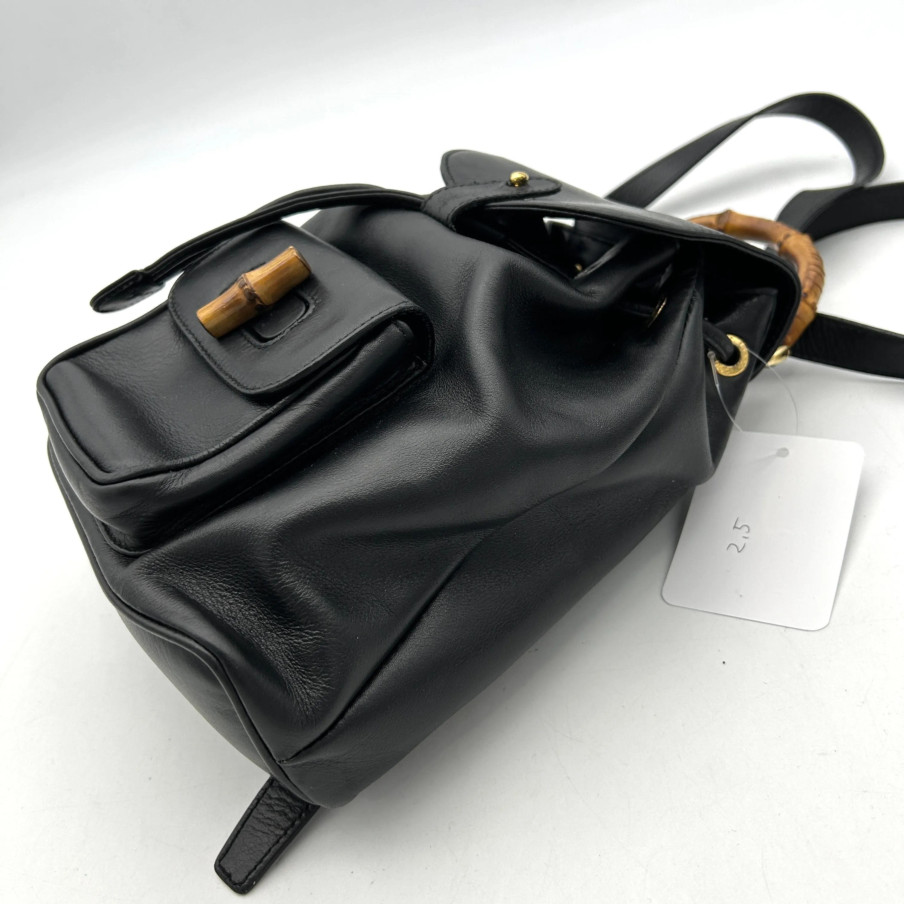 GUCCI Bamboo Backpack Leather Black gu8817dn