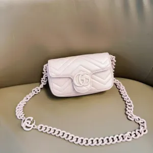 Gucci GG Marmont Bag Pink Quilted Leather Shoulder Bag