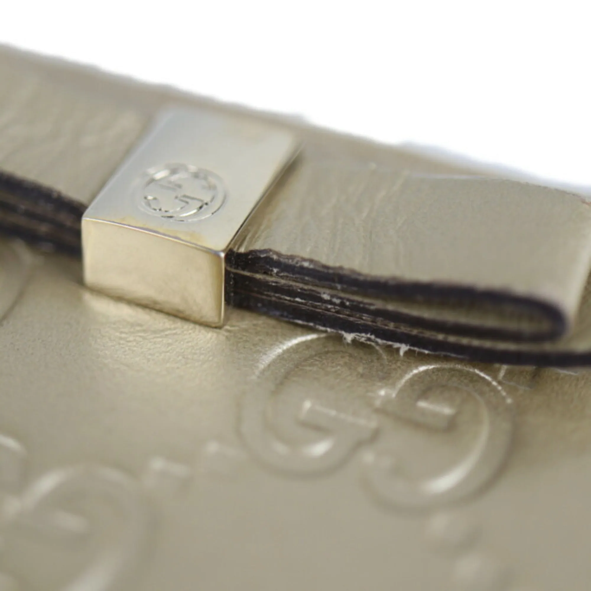 GUCCI Gucci sima long wallet 388680 leather champagne gold ribbon
