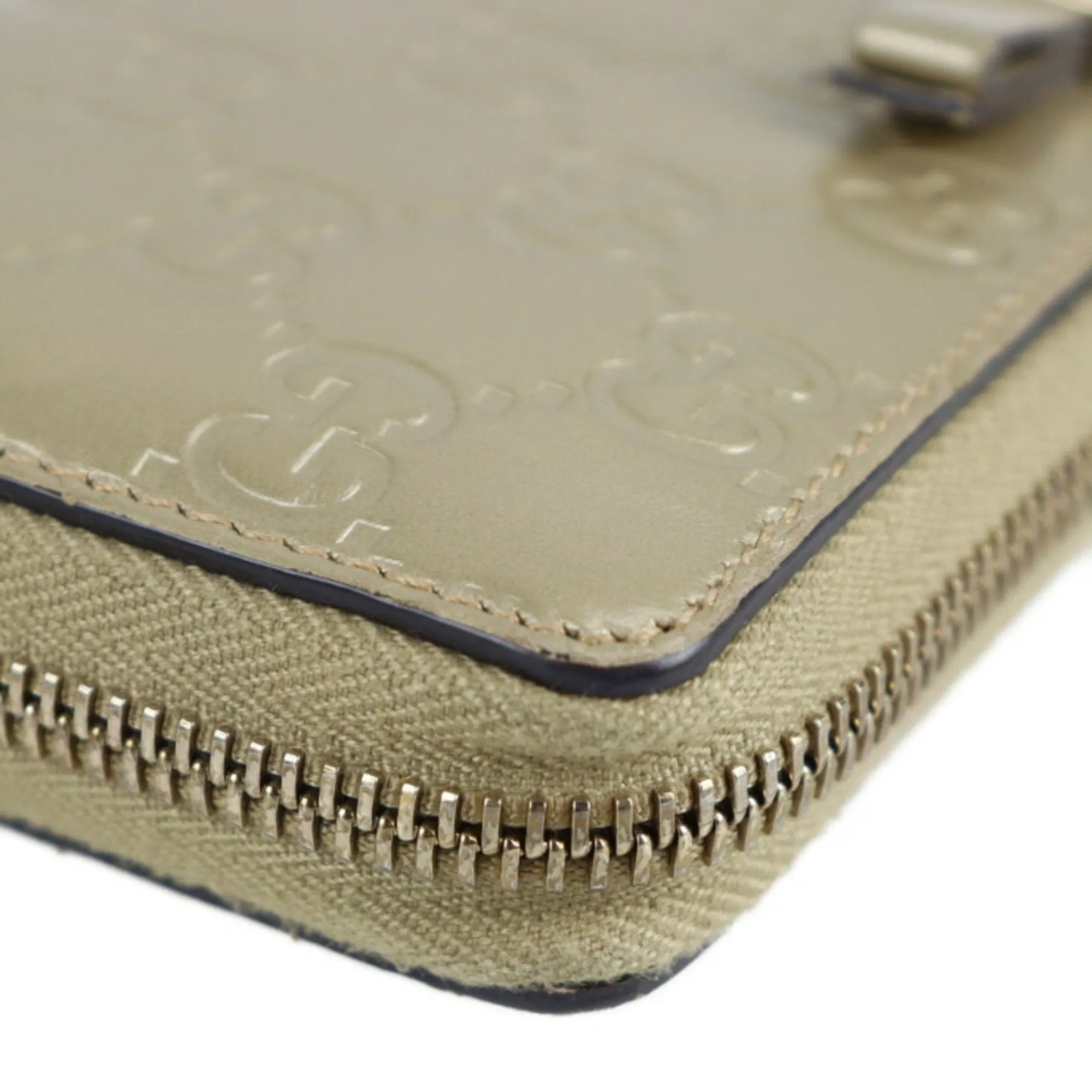 GUCCI Gucci sima long wallet 388680 leather champagne gold ribbon