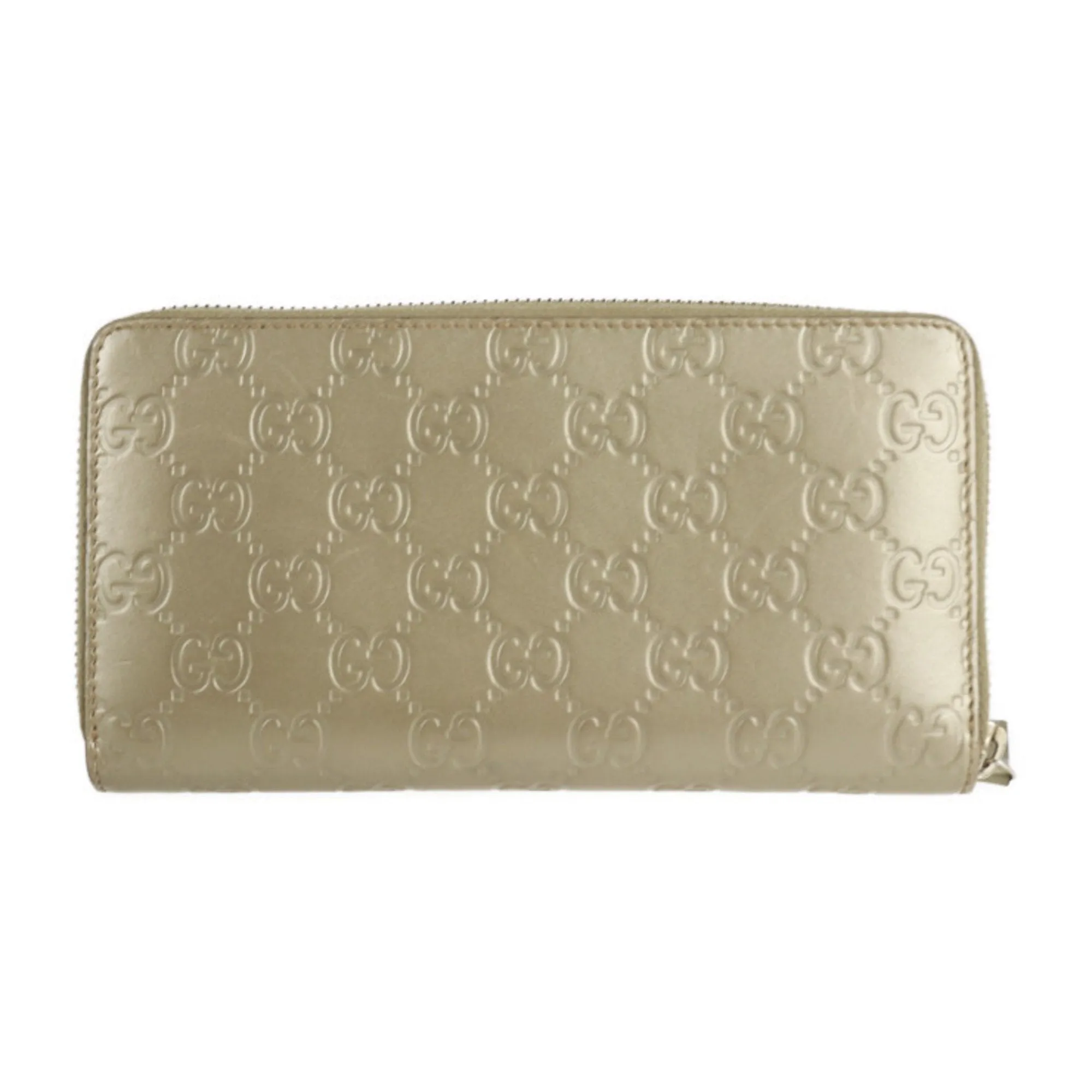 GUCCI Gucci sima long wallet 388680 leather champagne gold ribbon