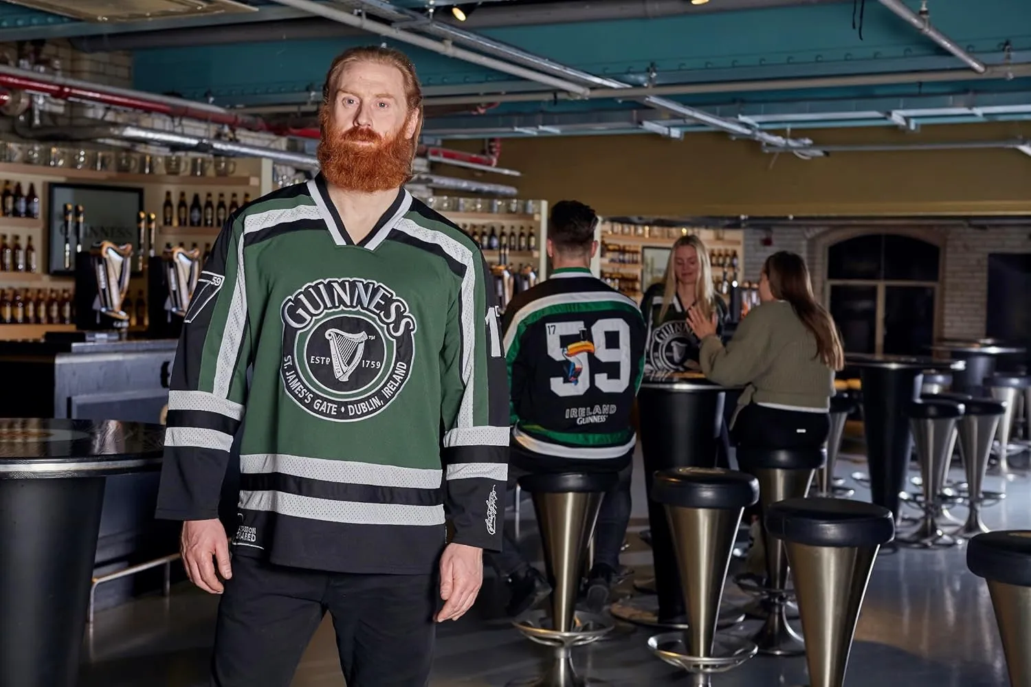 Guinness Hockey Jersey Embroidered Polyester Athletic Shirt Branded Sports Jersey