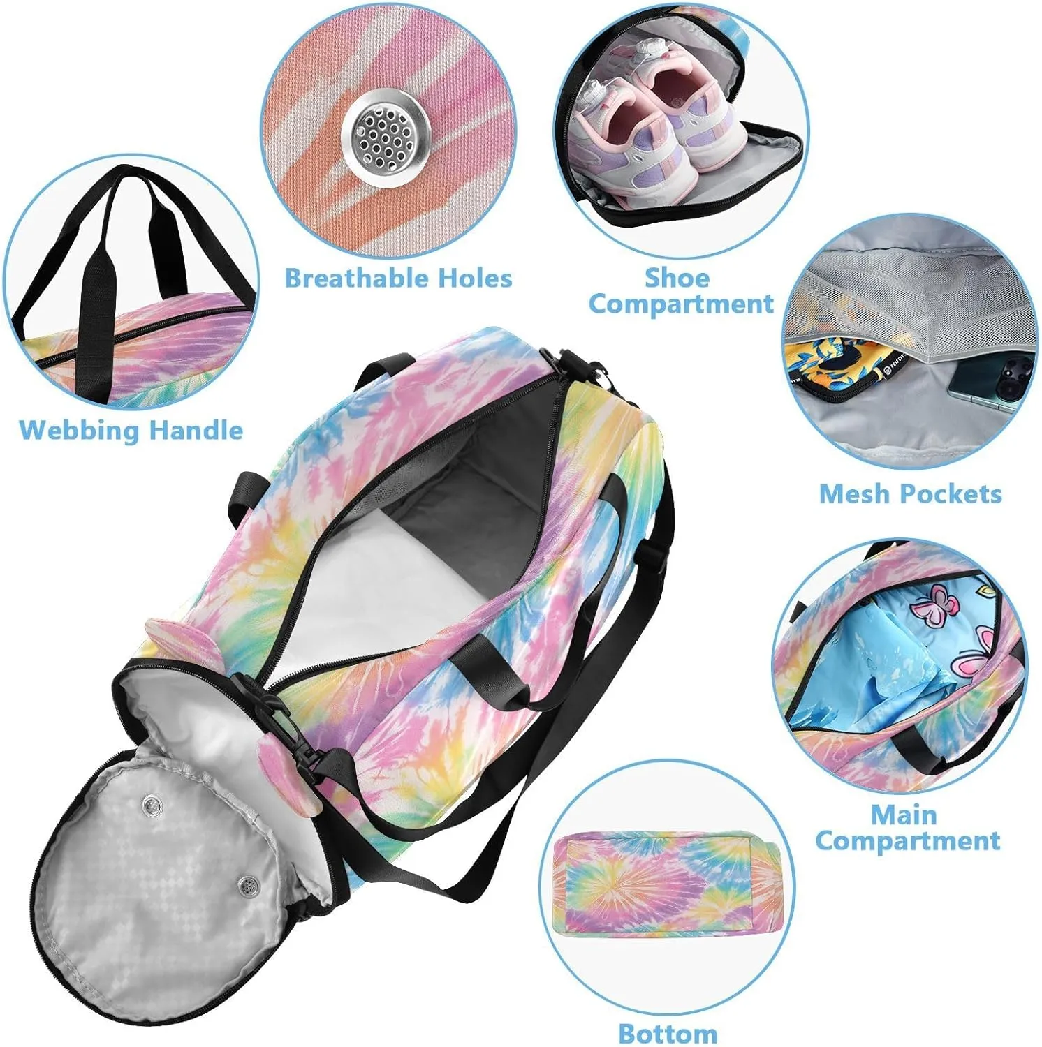 GuoChe Crossbody Wallet Purse with Shoes Compartment Waterproof Nylon Small Crossbody Phone Bag for Walk dog