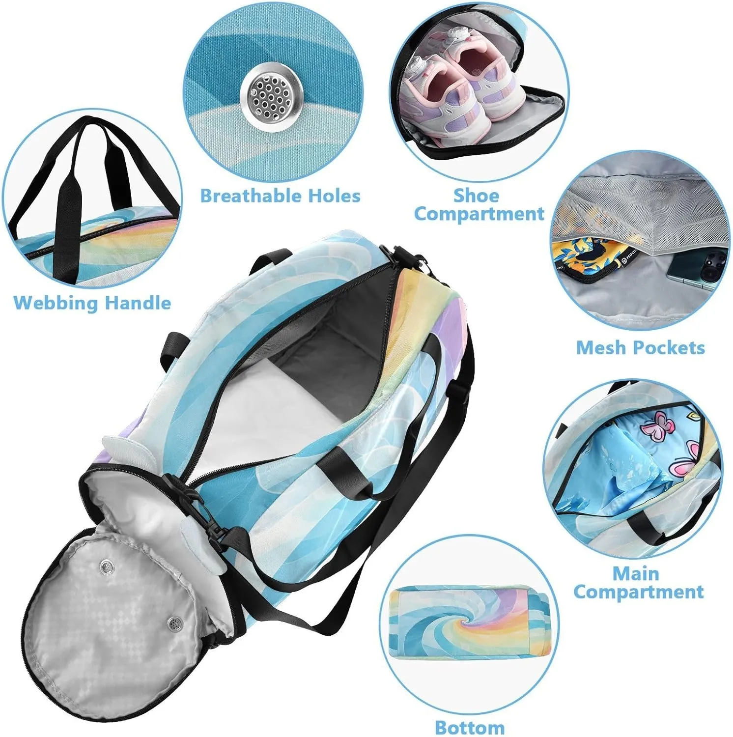 GuoChe Crossbody Wallet Purse with Shoes Compartment Waterproof Nylon Small Crossbody Phone Bag for Walk dog