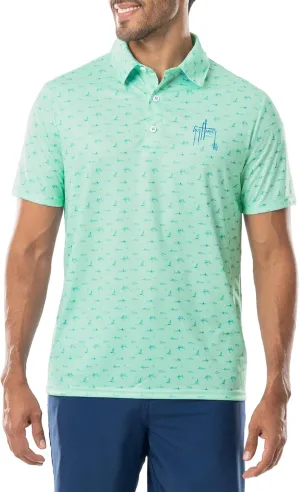 Guy Harvey Men’s Performance Recycled Polyester Short Sleeve Polo Shirt