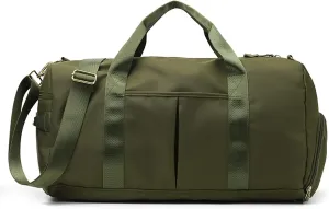 Gym Bag with Shoe Compartment and Wet Pocket Nylon Waterproof Duffel Bags for Traveling Shoe Bag Sports Bag Dance Bag for Girls Travel Bags for Women Mens Overnight Bag Gym Equipment