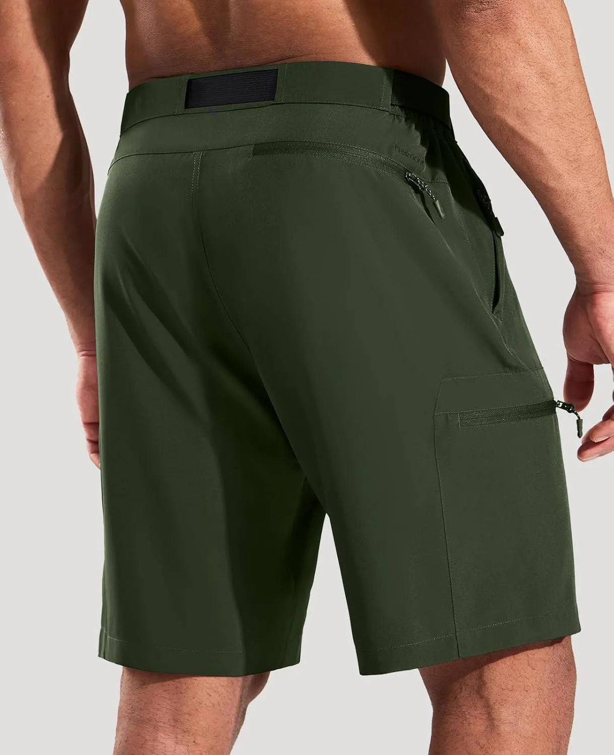 Haimont Men's Quick Dry Hiking Cargo Shorts 9in Lightweight Water Repellent UPF50 Travel Camping Shorts 5 Zipper Pockets