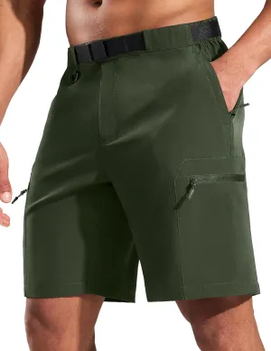 Haimont Men's Quick Dry Hiking Cargo Shorts 9in Lightweight Water Repellent UPF50 Travel Camping Shorts 5 Zipper Pockets