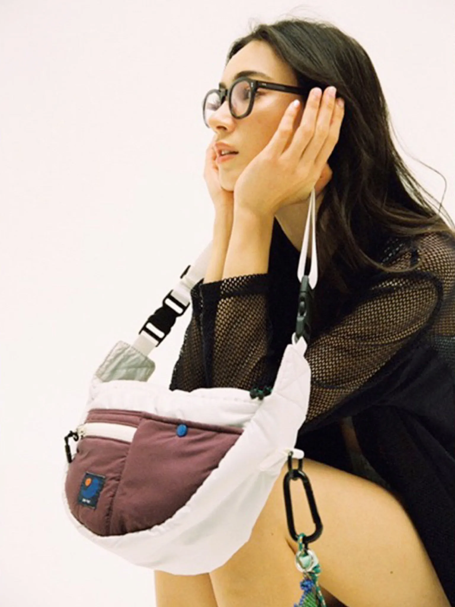 Half Moon Bag - Grey/Purple