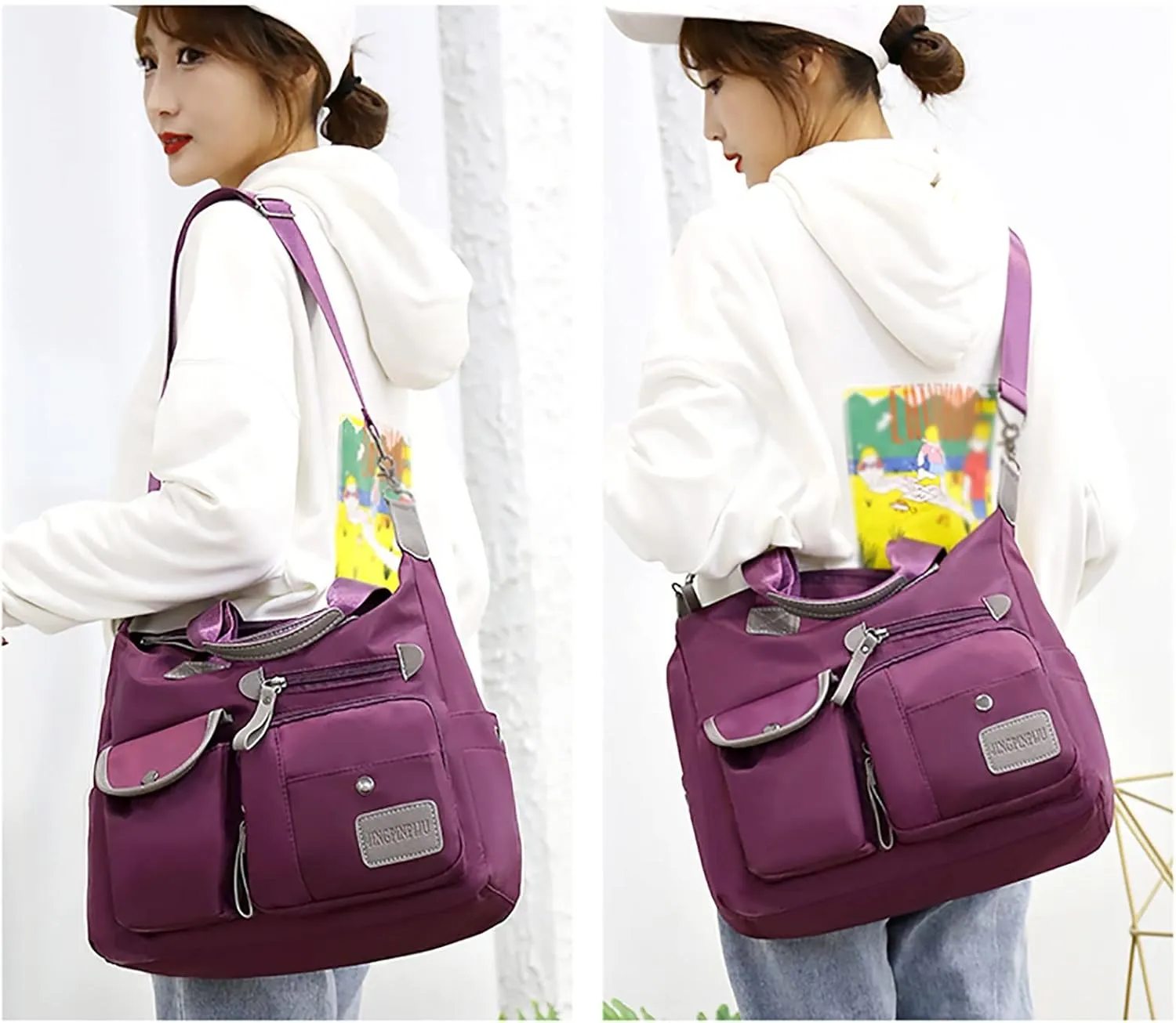 Handbag For Women Waterproof Nylon Crossbody Bag Shoulder Handbag Storage Tote