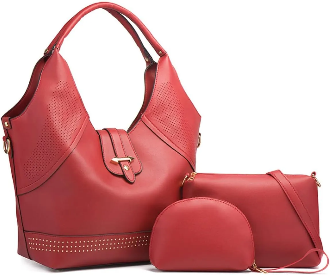 Handbags for Women Fashion Tote Bags Shoulder Bag Top Handle Satchel Purse Set 3pcs(Yellow)