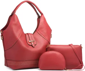 Handbags for Women Fashion Tote Bags Shoulder Bag Top Handle Satchel Purse Set 3pcs(Yellow)