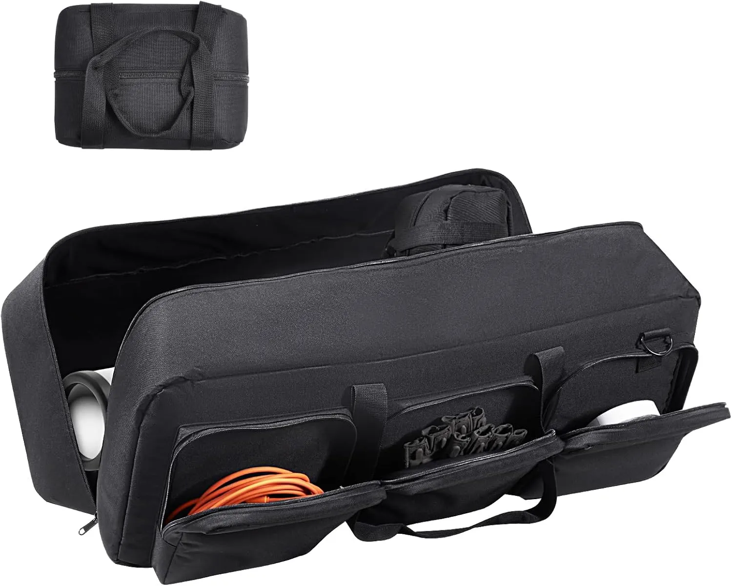 Happybuy Telescope Case, 30" Storage Bag with Fixed Buckles, Multi-Pocket & Detachable Divider, Shock-Absorbent Travel Carrying Case for Optical Tube & Tripod, Counterweight Pocket