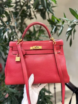 Hermes Kelly BZS Rose Lipstick Satchel/Top Handle Bag