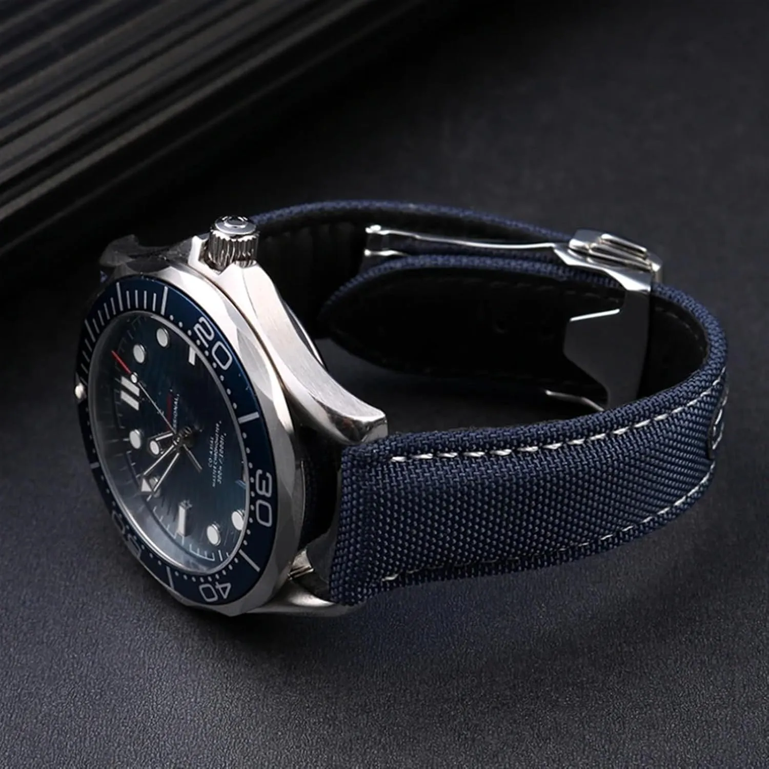 High Density Nylon leather strap For Omega New Seamaster 300 Super Master AT150 Fabric Leather AQUA TERRA men's strap 19mm 20mm