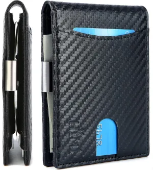 HIMI Mens Wallet Slim Bifold Wallets for Men Money Clip Wallet RFID Blocking Front Pocket Leather Minimalist Wallet