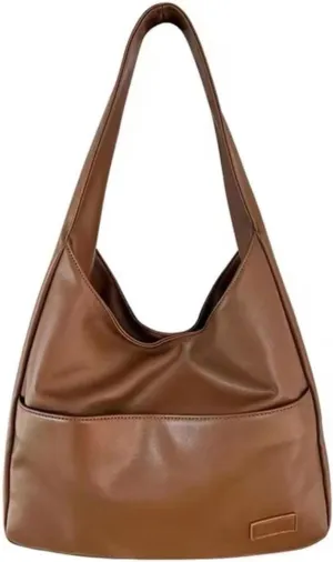 Hobo Bags for Women Trendy 2023 Soft Leather Shoulder Bag Large Capacity Ladies Tote Top Handle Purse and Handbags,Brown