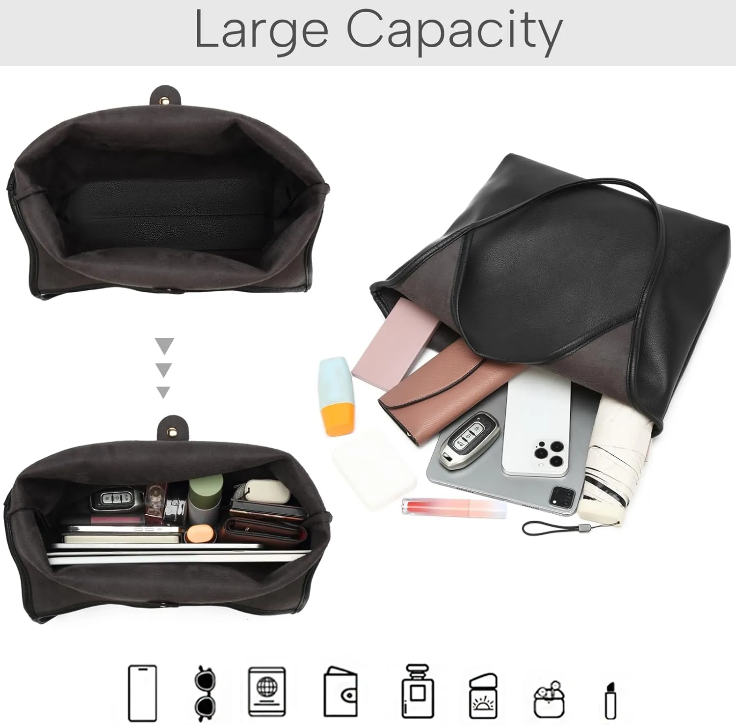 Hobo Bags Purse for Women Soft Slouchy Hobo Shoulder Bag Designer Ladies Large Leather Everyday Handle Handbag