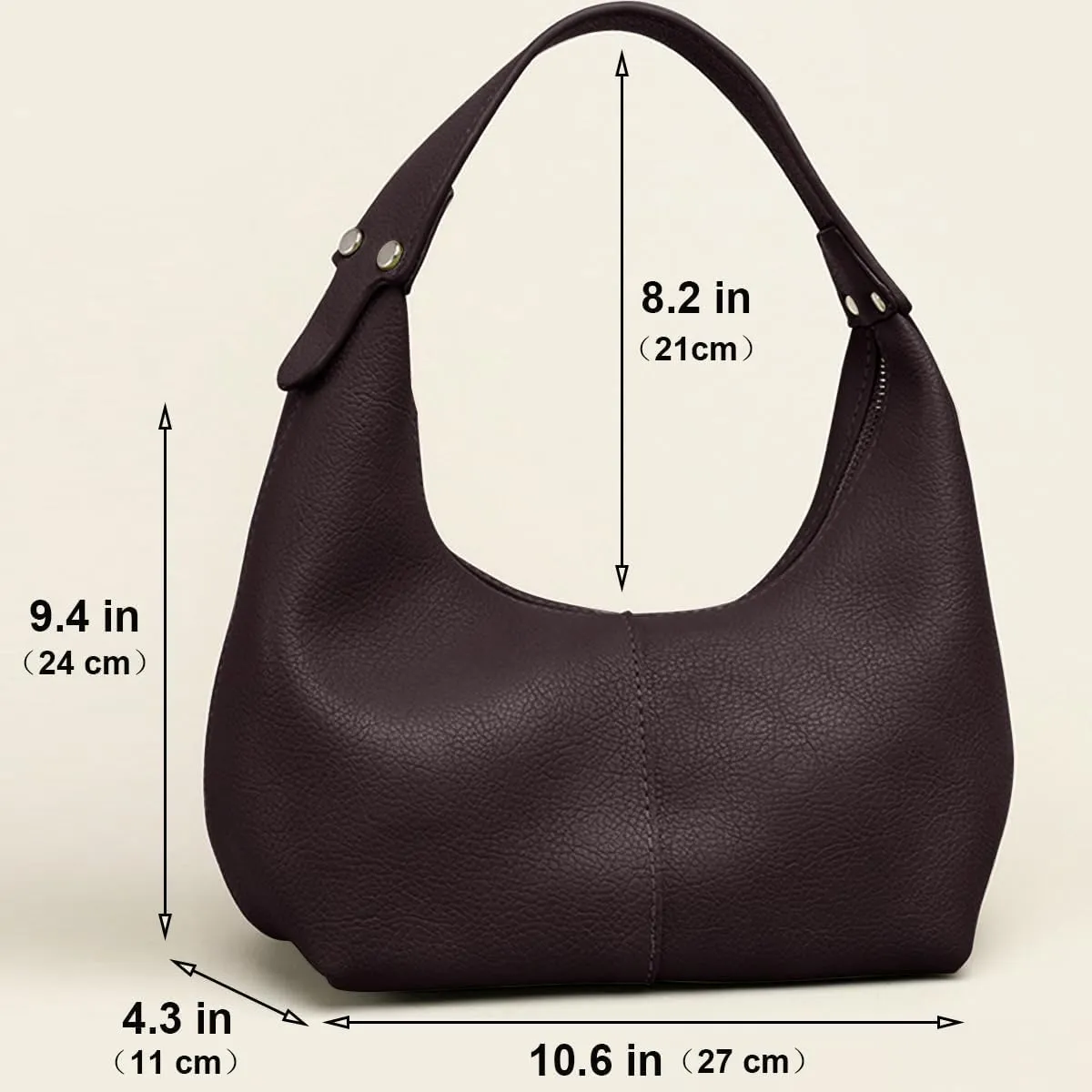 Hobo Handbags for Women Retro Clutch Tote Shoulder Purse Genuine Leather Bags for Daily or Office Use
