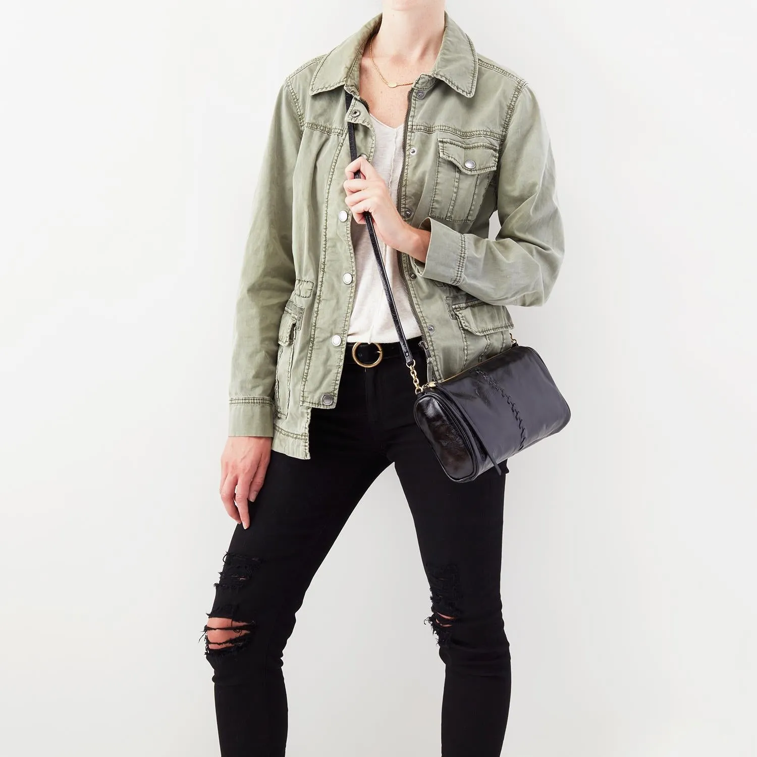 Hobo Topaz Black Vintage Leather