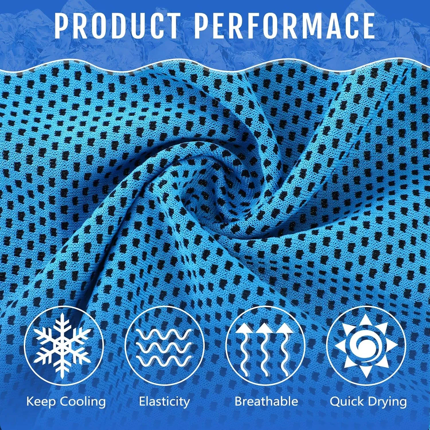 Hosuly 12 Pcs Cooling Towels for Face and Neck 12 x 40 Inch Workout Towels for Gym Fast Drying Hot Weather Sweat Rag Cold Cooling Cloth with 12 Bags Athletes Sport Yoga Golf(Light Blue)