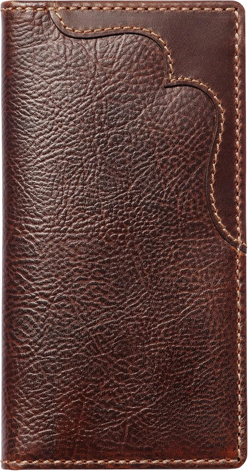 House of Jack Co. Colt Long Bifold Wallet for Men and Outdoorsmen, Full Grain Cowhide Leather Rodeo Wallet, Brown