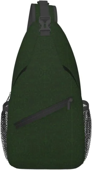 Hunter Green Floral Petals Pattern Foldie Crossbody Bag - Anti Theft Crossbody Bags and Small Sling Bags for Men and Women