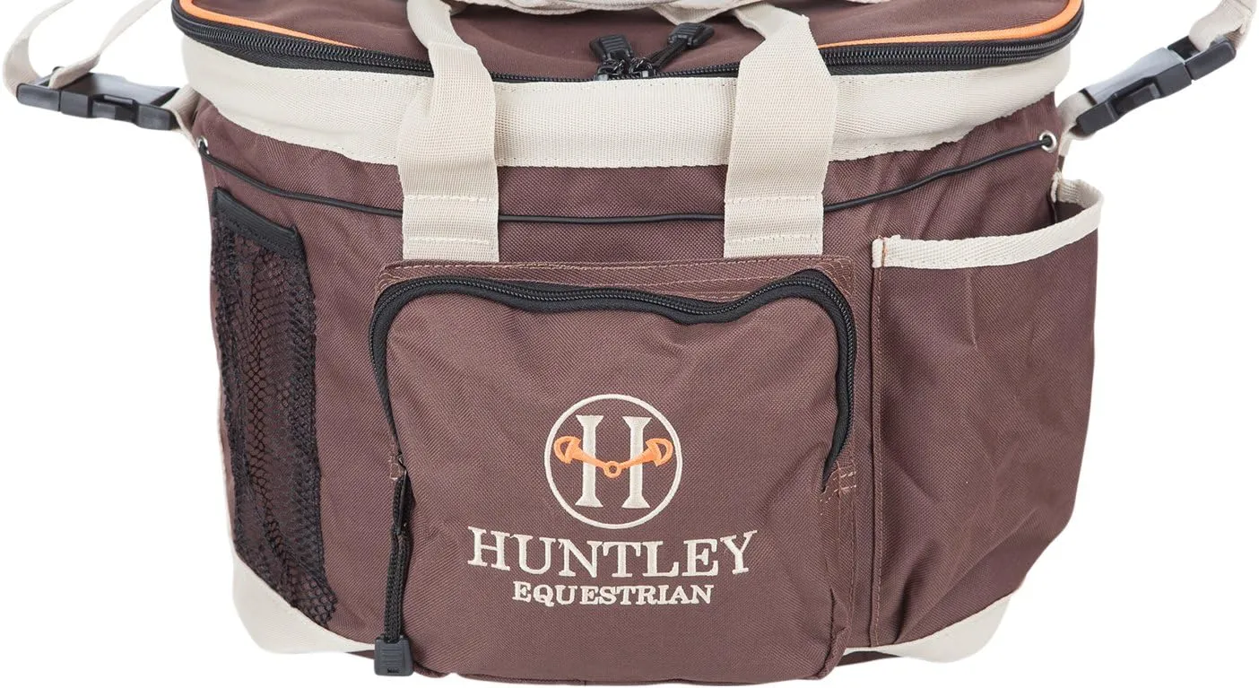 Huntley Equestrian Deluxe Grooming Bag Perfectly Designed Easy Access Multi Pocket Zipper Top Closure Double Handles Shoulder Strap Exterior Pockets