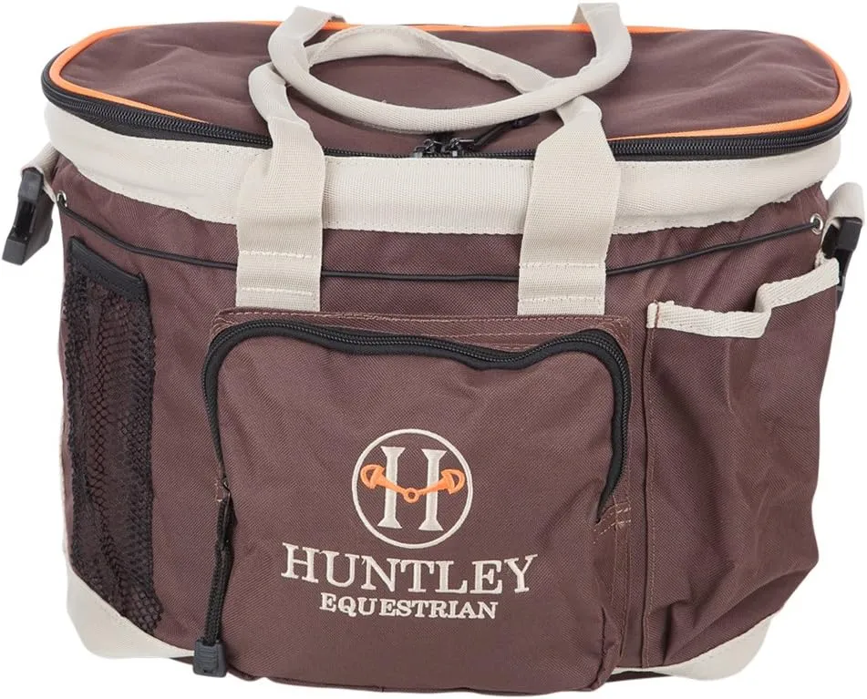 Huntley Equestrian Deluxe Grooming Bag Perfectly Designed Easy Access Multi Pocket Zipper Top Closure Double Handles Shoulder Strap Exterior Pockets