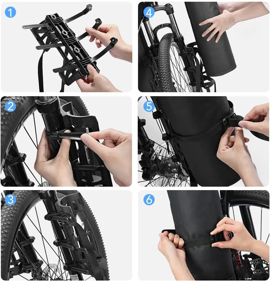 HXBER 3L/7L Bike Fork Bag Waterproof Roll Top Dry Bag Bike Fork Bag Cycle Pack Bike