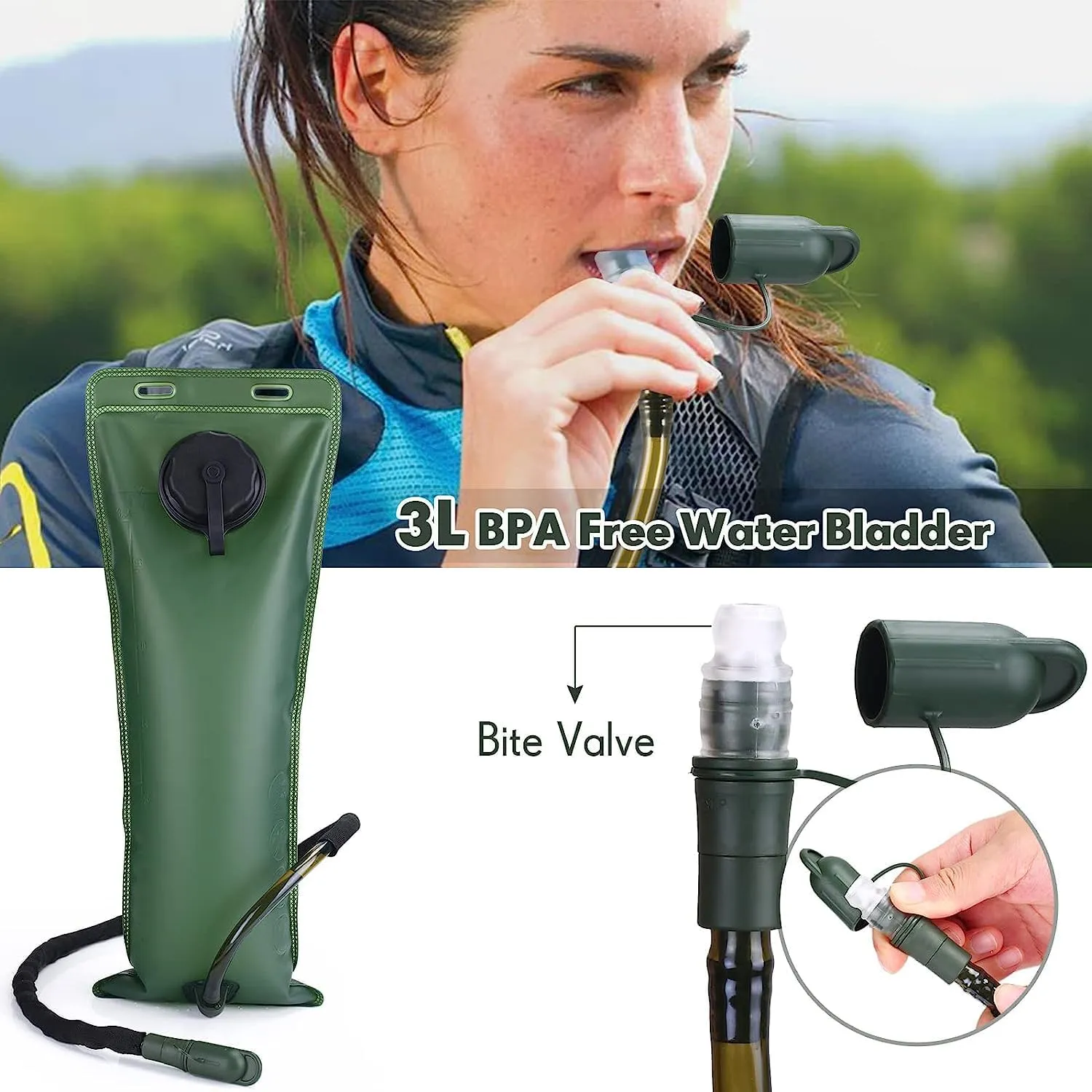 Hydration Backpack with Hydration Bladder 3L, BPA-Free| Water Backpack |Cycling Backpack with Hydration System |Running Backpack Ultra Light Weight | Biking,Hiking,Walking