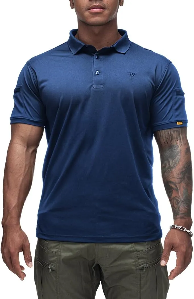 IDOGEAR Tactical Shirt Short Sleeve Quick Dry Golf Shirts Regular Fit T-Shirt with Moisture-Wicking
